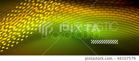 Digital flowing wave particles abstract background, vector smoke effect design 48107579