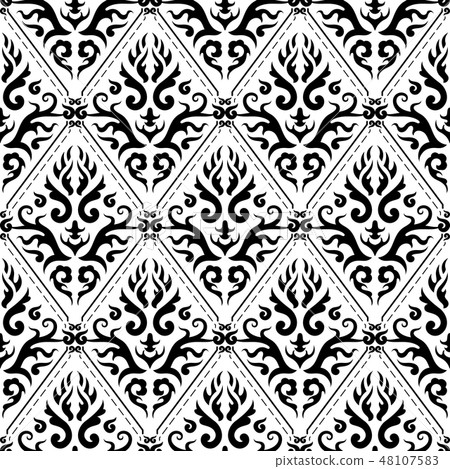 Victorian art floral seamless pattern Victorian art floral seamless pattern 48107583