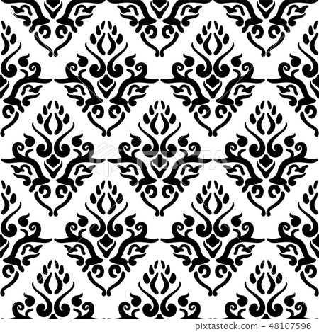 Victorian art floral seamless pattern Victorian art floral seamless pattern 48107596