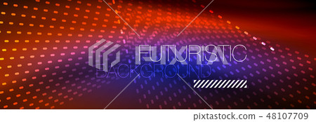 Glowing light particles in dark neon space, magic glow shiny abstract background Glowing light particles in dark neon space, magic glow shiny abstract background 48107709