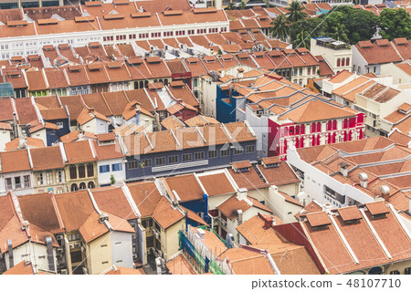 Shophouses aerial view Singapore Tanjong Pagar 48107710