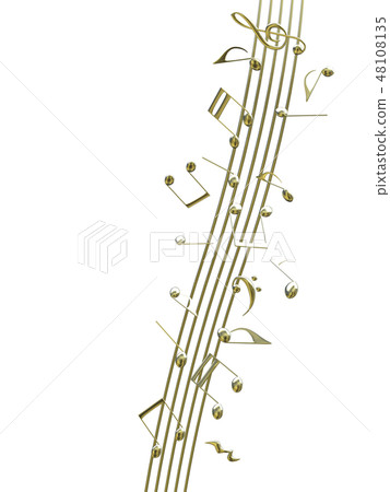 CG 3D illustration design solid mark notes music sound background transparent decoration gold cutout CG 3D illustration design solid mark notes music sound background transparent decoration gold cutout 48108135