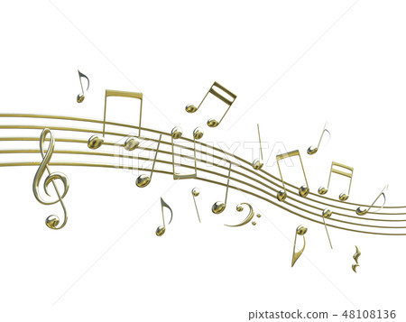 CG 3D illustration design solid mark notes music sound background transparent decoration gold cutout CG 3D illustration design solid mark notes music sound background transparent decoration gold cutout 48108136