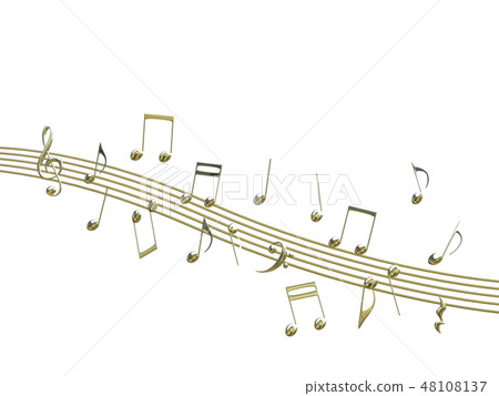 CG 3D illustration design solid mark notes music sound background transparent decoration gold cutout CG 3D illustration design solid mark notes music sound background transparent decoration gold cutout 48108137
