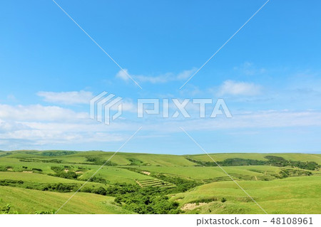 Hokkaido blue sky and land of Soya 48108961