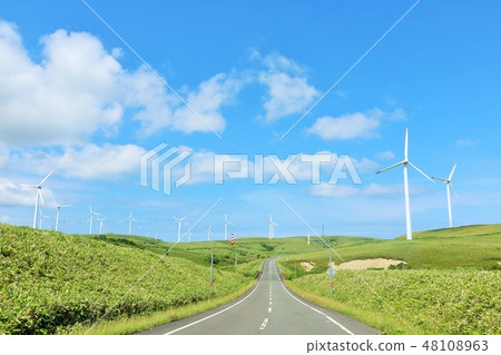 Wind power generation in Soya Hills, Hokkaido 48108963