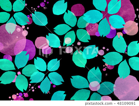 櫻花水彩風格紋理 48109091
