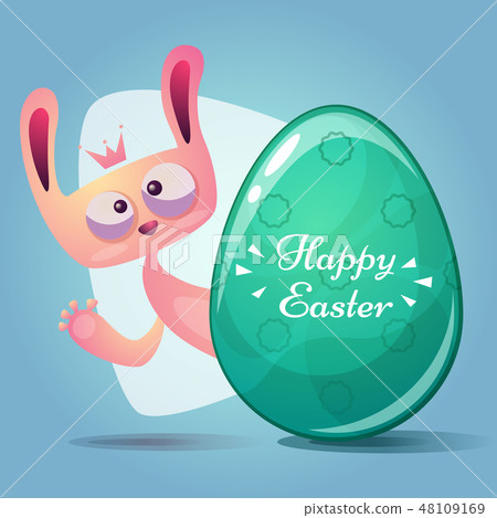 Cute princess rabbit. Happy easter. 48109169