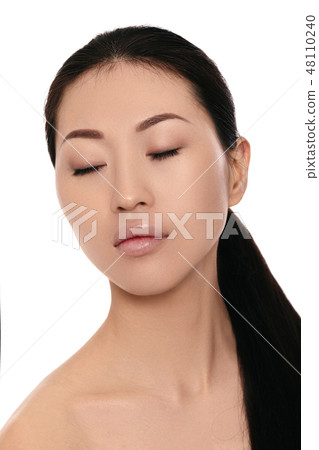 young asian woman with on white background 48110240