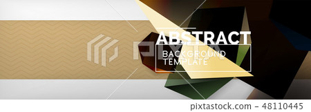 Dark color geometric abstract background, 3d shapes 48110445