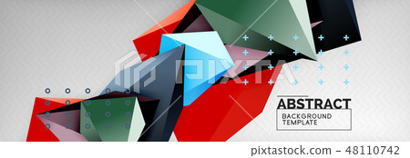 3d polygonal shape geometric background, triangular modern abstract composition 48110742