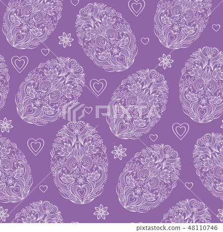 patterns with florals easter eggs 48110746