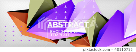 Triangles polygonal background, vector 3d poly template 48110755