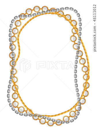 Frame with golden chains. Frame with golden chains. 48111012