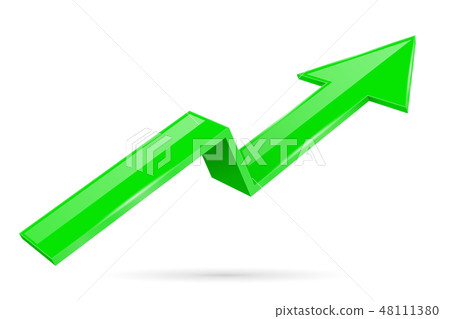 Green indication arrow. Moving up 3d financinal... - Stock Illustration ...
