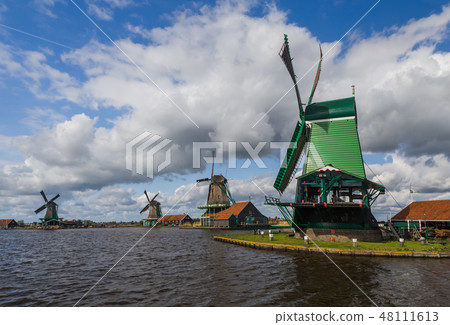 Windmills in Zaanse Schans - Netherlands 48111613