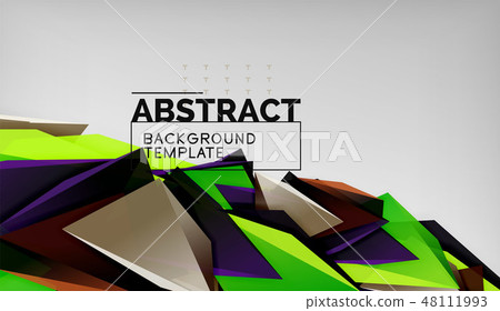 3d triangle geometric background design, modern poster template 48111993