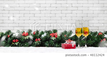 Two champagne glasses Two champagne glasses 48112424