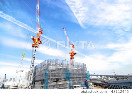 Construction site of condominium / building 48112445