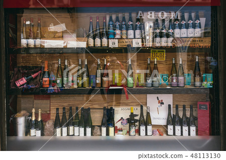 show-window of a wine store in France 48113130