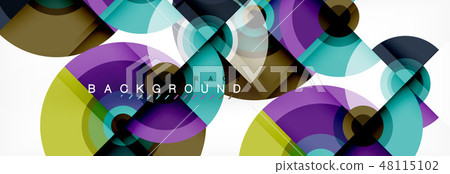 Flying circles geometric abstract background 48115102