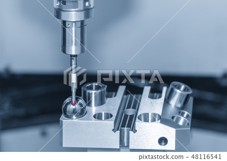 The CMM touching probe . The CMM touching probe . 48116541