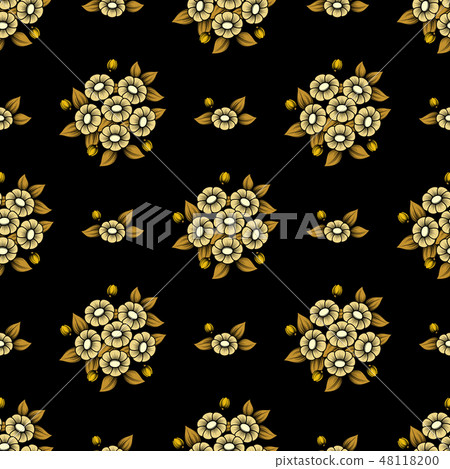 Seamless gold flowers wallpaper 48118200