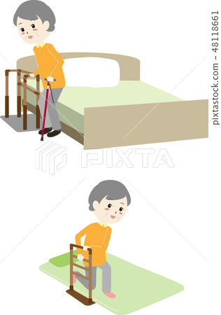 Welfare equipment nursing handrail ADL elderly - Stock Illustration ...