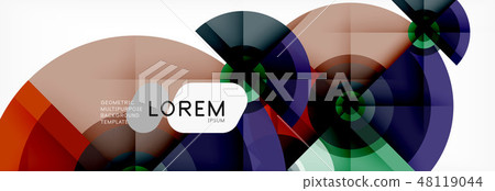 Minimal geometric circles and triangles abstract background, techno modern design, poster template 48119044
