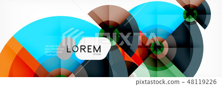 Round circles and triangles abstract background 48119226