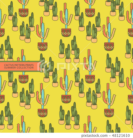 natural seamless pattern ,plants and plants in pot - Stock Illustration ...