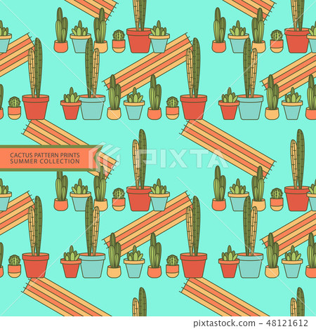 natural seamless pattern ,plants and plants in pot - Stock Illustration ...