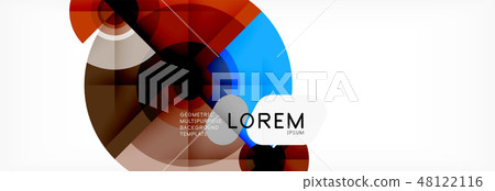 Minimal geometric circles and triangles abstract background, techno modern design, poster template 48122116