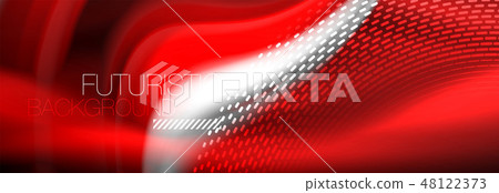 Fluid color neon wave lines background, neon liquid color futuristic paint template 48122373