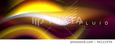 Fluid color neon wave lines background, neon liquid color futuristic paint template Fluid color neon wave lines background, neon liquid color futuristic paint template 48122456