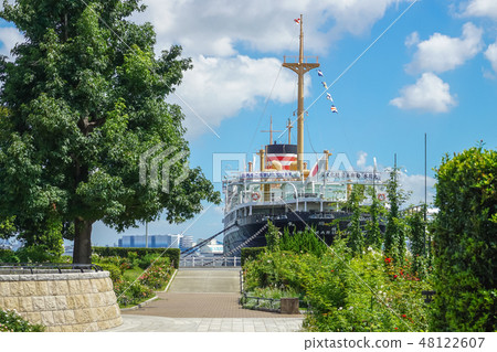 夏天的橫濱山下公園和冰川丸 夏天的橫濱山下公園和冰川丸 48122607