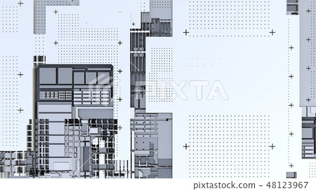 3d render Abstract Technology Background With Cubes 48123967