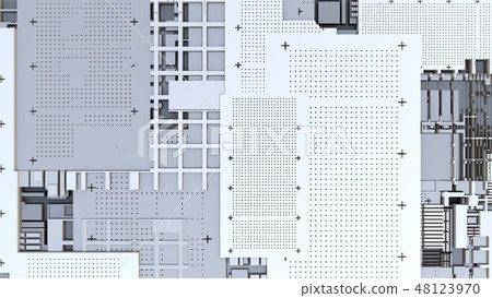 3d render Abstract Technology Background With Cubes 48123970