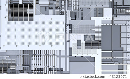 3d render Abstract Technology Background With Cubes 48123971