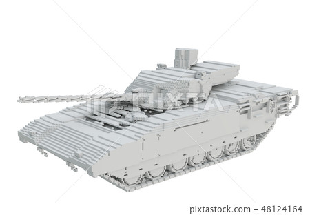 3d printed tank isolated on white background 3d printed tank isolated on white background 48124164