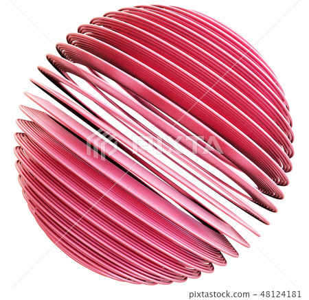 Abstract pink spiral sphere Abstract pink spiral sphere 48124181