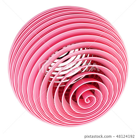 Abstract pink spiral sphere Abstract pink spiral sphere 48124192