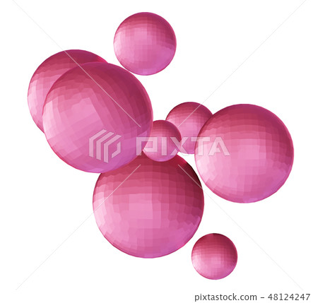 Pink spheres. 3D illustration Pink spheres. 3D illustration 48124247