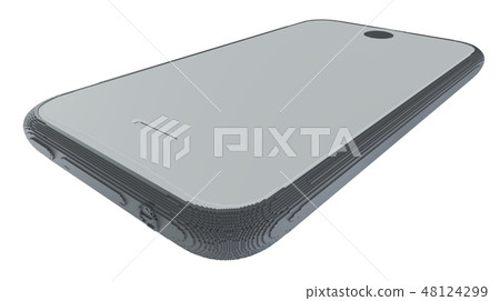 3d printed smartphone isolated on white background 3d printed smartphone isolated on white background 48124299