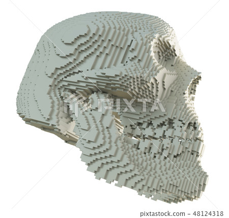 3d printed skull isolated 3d printed skull isolated 48124318
