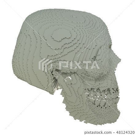 3d printed skull isolated 48124320