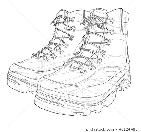 Mens boot concept. Vector rendering of 3d Mens boot concept. Vector rendering of 3d 48124485