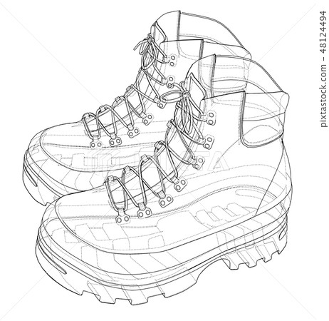 Mens boot concept. Vector rendering of 3d 48124494