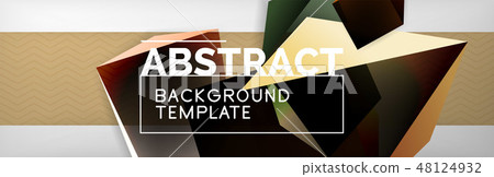 Dark color geometric abstract background, 3d shapes 48124932