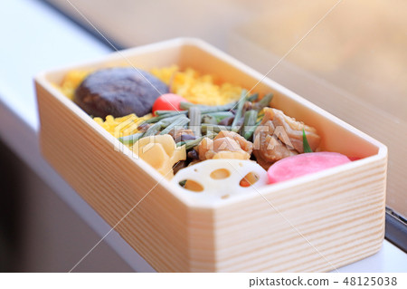 Delicious Japanese lunch box to eat in the train Delicious Japanese lunch box to eat in the train 48125038